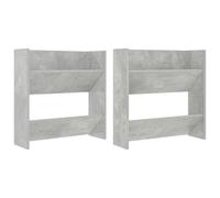 Vidaxl Wall Shoe Cabinets 2 Pcs Concrete Grey 60X18X60 Cm Engineered Wood