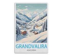 Wall Sign Decor Metal Tin Signs Vintage Retro Wall Signage Hanging Sign Art Collection for Bar Pub Gastropub Bistro CafeGrandvalira Andorra15x30cm（6x12 Zoll）A516