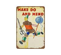 Wall Sign Make Do And Mend Vintage Classic British Ww2 Propaganda Signs Metal Plaque Retro Metal Sign Plaqu Poster For Kitchen, Restaurant, Gift, 20X30cm