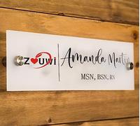 Wall Sign Name Plate With LOGO - 2 Sizes Office Sign, Executive CEO Sign, New Job Business Decor, Graduation or Promotion Gift, Staff Corporate Gift