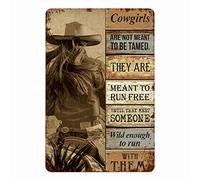 Wall Sign Novelty Metal Tin Sign Funny Keepsake For Bathroom Kitchen Garage 20X30Cm Pallet Cowgirls Not Meant To Be Tamed Vintage