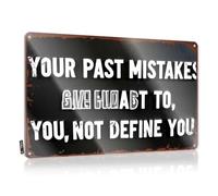 Wall Signs Affirmation Waterproof Artwork, Western Retro Print For Cafe Pub Garden | Decore Pre-drilled Custom Your Past Mistakes Give Fuel To, You, Not Define You(30X40CM)