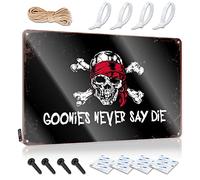 Wall Signs Goonies Never Say Die Tin Sign Funny Sarcastic Metal Tin Sign Bathroom Signs For(20X30CM)