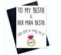 Wall Smart Designs Best Friend Engagement Card Engagement Card Bestie Engagement Card Friend Engaged Card Engaged He Put A Ring On It Newly Engaged PC419, white, a5, WSD_PC419