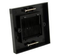 Wall Socket Black Dustproof Panel with Integrated Brush 86 Type Wall Plate for Indoor Electrical Fixtures Maintenance Brush Plate Cable Pass Through