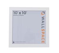 Wall Space 10x10 White Picture Frame | White Photo Frame 10x10 | 10 x 10 inch | 254x254mm | 25.4x25.4cm | Solid Wood Wooden with Real Glass | Square | Handmade in UK