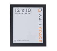 Wall Space 12x10 Black Picture Frame | Black 10x12 Photo Frame | 12 x 10 inch | 305x254mm | 30.5x25.4cm | Solid Wood Wooden with Real Glass | Handmade in UK