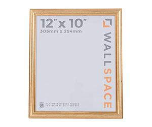 Wall Space 12x10 Gold Picture Frame | Gold 10x12 Photo Frame | 12 x 10 inch | 305x254mm | 30.5x25.4cm | Solid Wood Wooden with Real Glass | Handmade in UK