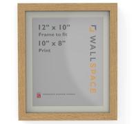 Wall Space 12x10 Oak Frame with White Mount for 10x8 | Picture Photo Frame | 12 x 10 inch | 305x254mm | 30.5x25.4cm | Fits 254x203mm | Solid Oak with Real Glass