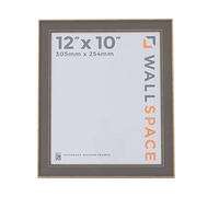 Wall Space 12x10 Shabby Chic Grey Photo Frame - 12 x 10 inch Picture Frame for Prints, Photo & Image - 12x10 Rustic Poster Frame Made of Natural Solid Wood & Real Glass - Made in the UK (305x 254mm)