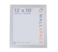 Wall Space 12x10 Silver Picture Frame | Silver 10x12 Photo Frame | 12 x 10 inch | 305x254mm | 30.5x25.4cm | Solid Wood Wooden with Real Glass | Handmade in UK