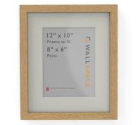 Wall Space 12x10 Wide Solid Oak Frame with 8x6 Mount | Oak Frame and Mount For 8x6 Image │ With REAL GLASS and made from SOLID OAK