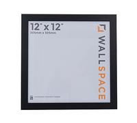 Wall Space 12x12 Black Picture Frame | Black Photo Frame 12x12 | 12 x 12 inch | 305x305mm | 30.5x30.5cm | Solid Wood Wooden with Real Glass | Square | Handmade in UK