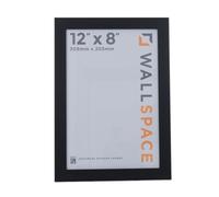 Wall Space 12x8 Black Picture Frame | Black 8x12 Photo Frame | 12 x 8 inch | 305x203mm | 30.5x20.3cm | Solid Wood Wooden with Real Glass | Handmade in UK