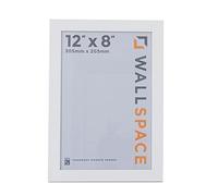 Wall Space 12x8 White Picture Frame | White 8x12 Photo Frame | 12 x 8 inch | 305x203mm | 30.5x20.3cm | Solid Wood Wooden with Real Glass | Handmade in UK