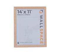 Wall Space 14 x 11 Inch Oak Picture Frame, Solid Wood Photo Frame with Real Glass, 11x14 Wooden Frame for Photos, Prints and Artwork