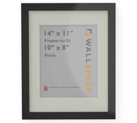 Wall Space 14x11 25mm Matt Black Frame with 10x8 White Mount | Frame and Mount For 10x8 Image/Photo/Picture │ With REAL GLASS and made from SOLID WOOD