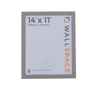 Wall Space 14x11 Grey Picture Frame | Grey 11x14 Photo Frame | 14 x 11 inch | 356x279mm | 35.6x27.9cm | Solid Wood Wooden with Real Glass | Handmade in UK