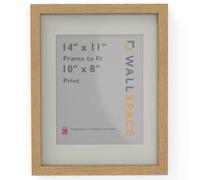 Wall Space 14x11 Oak Frame with White Mount for 10x8 | Picture Photo Frame | 14 x 11 inch | 356x279mm | 35.6x27.9cm | Fits 254x203mm | Solid Oak with Real Glass