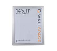 Wall Space 14x11 Silver Picture Frame | Silver 11x14 Photo Frame | 14 x 11 inch | 356x279mm | 35.6x27.9cm | Solid Wood Wooden with Real Glass | Handmade in UK