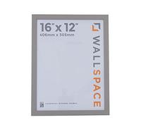 Wall Space 16x12 Grey Picture Frame | Grey 12x16 Photo Frame | 16 x 12 inch | 406x305mm | 40.6x30.5cm | Solid Wood Wooden with Real Glass | Handmade in UK