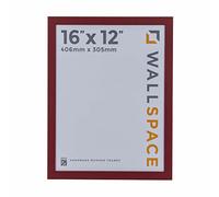 Wall Space 16x12 Red Picture Frame | Red 12x16 Photo Frame | 16 x 12 inch | 406x305mm | 40.6x30.5cm | Solid Wood Wooden with Real Glass | Handmade in UK