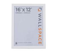 Wall Space 16x12 White Picture Frame | White 12x16 Photo Frame | 16 x 12 inch | 406x305mm | 40.6x30.5cm | Solid Wood Wooden with Real Glass | Handmade in UK