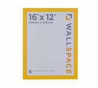 Wall Space 16x12 Yellow Picture Frame | Yellow 12x16 Photo Frame | 16 x 12 inch | 406x305mm | 40.6x30.5cm | Solid Wood Wooden with Real Glass | Handmade in UK