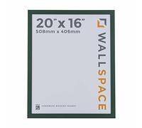 Wall Space 20x16 Green Picture Frame | Green 16x20 Photo Frame | 20 x 16 inch | 508x406mm | 50.8x40.6cm | Solid Wood Wooden with Real Glass | Handmade in UK