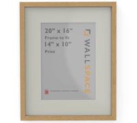 Wall Space 20x16 Oak Frame with White Mount for 14x10 | Picture Photo Frame | 20 x 16 inch | 508x406mm | 50.8x40.6cm | Fits 356x254mm | Solid Oak with Real Glass