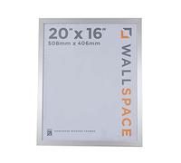Wall Space 20x16 Silver Picture Frame | Silver 16x20 Photo Frame | 20 x 16 inch | 508x406mm | 50.8x40.6cm | Solid Wood Wooden with Real Glass | Handmade in UK