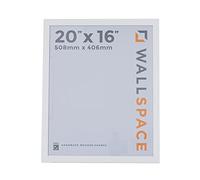 Wall Space 20x16 White Picture Frame | White 16x20 Photo Frame | 20 x 16 inch | 508x406mm | 50.8x40.6cm | Solid Wood Wooden with Real Glass | Handmade in UK
