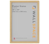 Wall Space 30 x 20 Inch Oak Picture Frame, Solid Wood Poster Frame with Perspex Glazing, 20x30 Wooden Photo Frame for Prints and Artwork