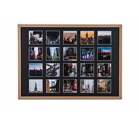 Wall Space 50x70 Oak Multi Aperture Frame 4x4 / Solid Oak Frame/Black 4 x 4 Inch Mount to fit Twenty Photos / 20 Photos/Instagram Picture Frames/Multiple 4x4 Inch/Instant Photo Frames