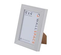 Wall Space 6x4 Silver Picture Frame | Silver 4x6 Photo Frame | 6 x 4 inch | 152x102mm | 15.2x10.2cm | Solid Wood Wooden with Real Glass | Handmade in UK