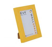 Wall Space 6x4 Yellow Picture Frame | Yellow 4x6 Photo Frame | 6 x 4 inch | 152x102mm | 15.2x10.2cm | Solid Wood Wooden with Real Glass | Handmade in UK