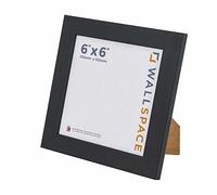 Wall Space 6x6 Black Picture Frame | Black Photo Frame 6x6 | 6 x 6 inch | 152x152mm | 15.2x15.2cm | Solid Wood Wooden with Real Glass | Square | Handmade in UK