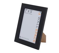 Wall Space 7x5 Black Picture Frame | Black 5x7 Photo Frame | 7 x 5 inch | 178x127mm | 17.8x12.7cm | Solid Wood Wooden with Real Glass | Handmade in UK