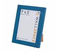 Wall Space 7x5 Blue Picture Frame | Blue 5x7 Photo Frame | 7 x 5 inch | 178x127mm | 17.8x12.7cm | Solid Wood Wooden with Real Glass | Handmade in UK
