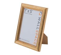 Wall Space 7x5 Gold Picture Frame | Gold 5x7 Photo Frame | 7 x 5 inch | 178x127mm | 17.8x12.7cm | Solid Wood Wooden with Real Glass | Handmade in UK