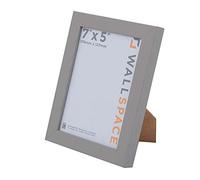 Wall Space 7x5 Grey Picture Frame | Grey 5x7 Photo Frame | 7 x 5 inch | 178x127mm | 17.8x12.7cm | Solid Wood Wooden with Real Glass | Handmade in UK