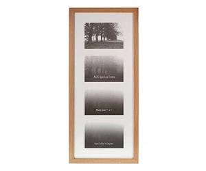 Wall Space 7x5 Oak Multi Aperture Picture Frame | Oak 5x7 Photo Frame | Four 7 x 5 inch Photos | 178x127mm | 17.8x12.7cm | Real Wood with Glass | Handmade Wooden Made in UK