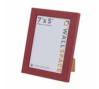 Wall Space 7x5 Red Frame | Dark Red Photo Frame 5x7 Inches | Maroon Picture Frame Made From Real Wood With Real Glass