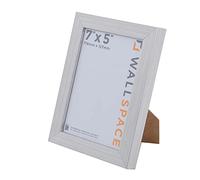 Wall Space 7x5 Silver Picture Frame | Silver 5x7 Photo Frame | 7 x 5 inch | 178x127mm | 17.8x12.7cm | Solid Wood Wooden with Real Glass | Handmade in UK