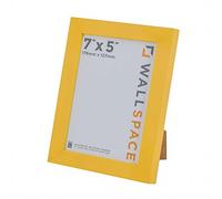 Wall Space 7x5 Yellow Picture Frame | Yellow 5x7 Photo Frame | 7 x 5 inch | 178x127mm | 17.8x12.7cm | Solid Wood Wooden with Real Glass | Handmade in UK