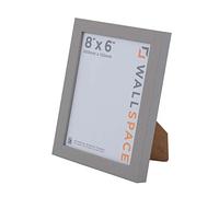 Wall Space 8 x 6 inch photo frame | Modern Grey 6x8 inch photo frame to fit image size 8x6 inches - With REAL GLASS and made from SOLID WOOD this 8 x 6 frame is made here in the UK | 6 x 8 Grey frame