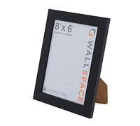 Wall Space 8x6 Black Picture Frame | Black 6x8 Photo Frame | 8 x 6 inch | 203x152mm | 20.3x15.2cm | Solid Wood Wooden with Real Glass | Handmade in UK
