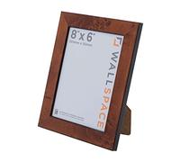 Wall Space 8x6 Photo Frame - 8 x 6 inch Wooden Poster Frame Gloss Walnut 8x6 inch Picture Frames Brown - Large Photo Frames Made of Natural Solid Wood & Real Glass - Handmade in the UK (203 x 152mm)