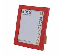 Wall Space 8x6 Red Picture Frame | Red 6x8 Photo Frame | 8 x 6 inch | 203x152mm | 20.3x15.2cm | Solid Wood Wooden with Real Glass | Handmade in UK