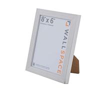 Wall Space 8x6 Silver Picture Frame | Silver 6x8 Photo Frame | 8 x 6 inch | 203x152mm | 20.3x15.2cm | Solid Wood Wooden with Real Glass | Handmade in UK